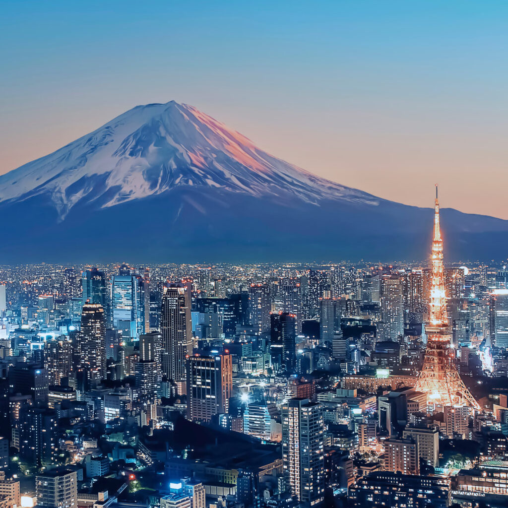 Tokyo city at sunset